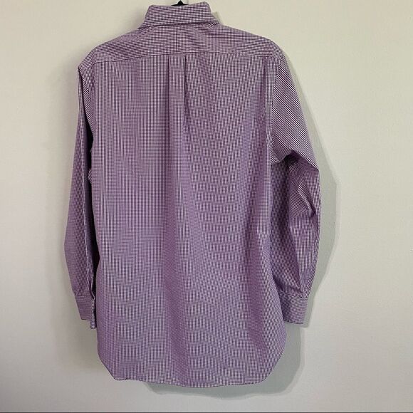 Ralph Lauren Mens Purple Slim Fit Gingham Plaid Collared Shirt - Picture 10 of 10